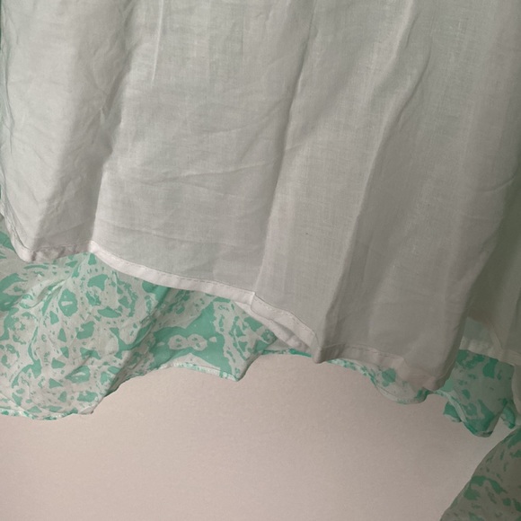 Guess twisted strap handkerchief dress in seafoam green and white size 4 - Picture 6 of 7